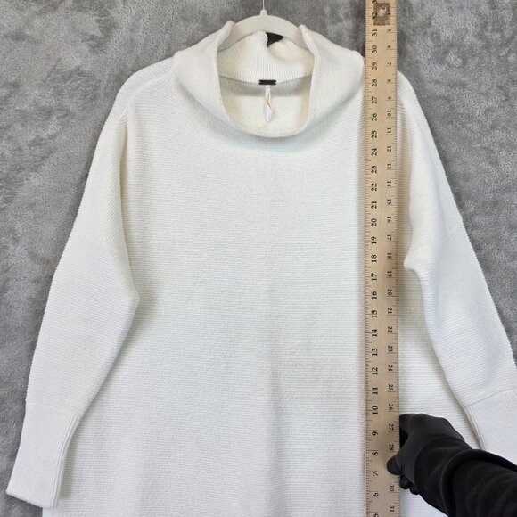 Free People Sweater Womens XS White Ottoman Slouchy Tunic Cowl Neck OB432957 - Picture 4 of 14